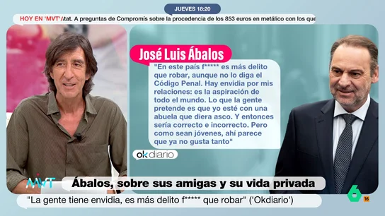 Benjamín Prado responde Ábalos: "Dice que le tienen envidia porque folla pagando, ¿pero de qué planeta se ha caído este tío?" Benjamín Prado responde Ábalos: "Dice que le tienen envidia porque folla pagando, ¿pero de qué planeta se ha caído este tío?"