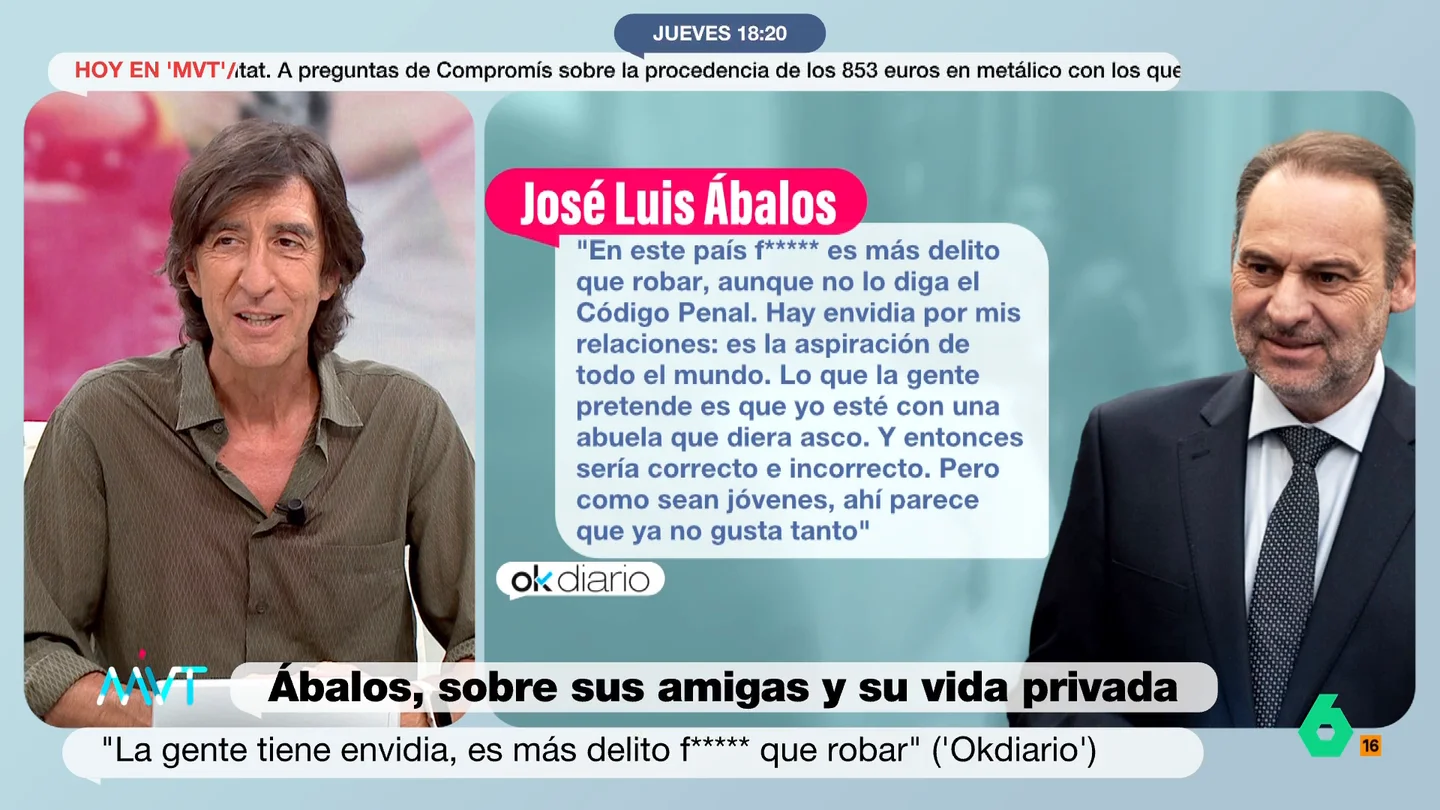 Benjamín Prado responde Ábalos: "Dice que le tienen envidia porque folla pagando, ¿pero de qué planeta se ha caído este tío?" Benjamín Prado responde Ábalos: "Dice que le tienen envidia porque folla pagando, ¿pero de qué planeta se ha caído este tío?"