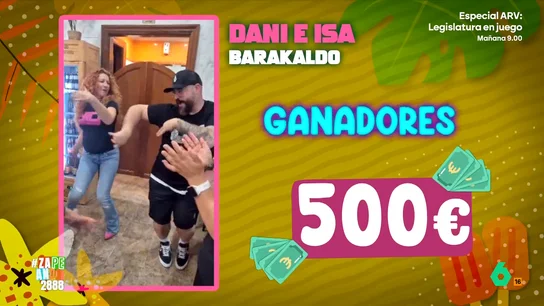 La alegría de Mayte tras ganar 500 euros por bailar 'Expresso Macchiato': "Me habéis dado la tarde" Zapeando entrega hoy 500 euros del concurso 'Báilalo con Zapeando' a Mayte, una chica de Bilbao que, gracias al baile de su chico y su amiga con la canción 'Expresso Macchiato', se lleva el premio de este verano.