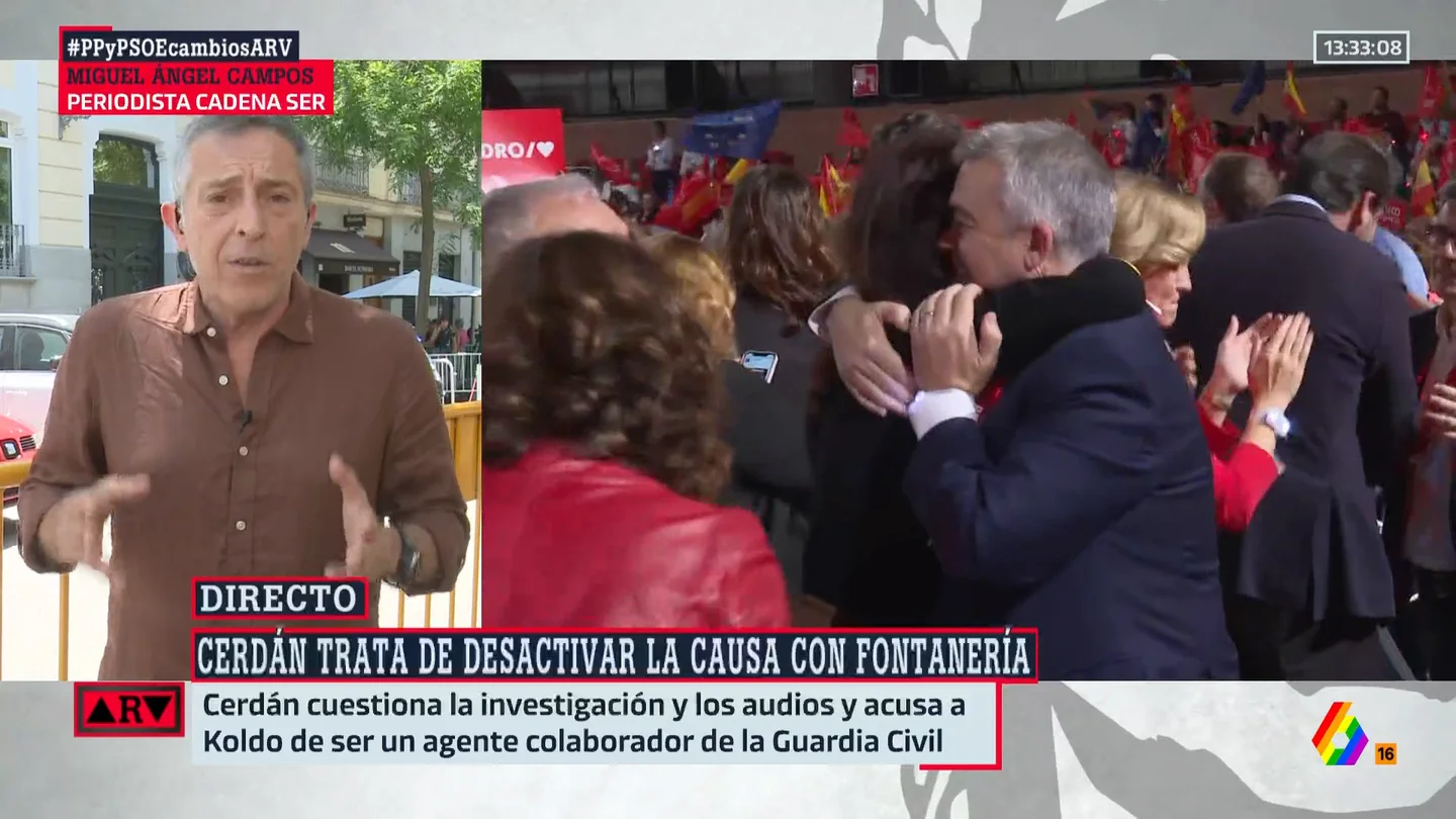 Miguel Ángel Campos, tajante sobre el 'caso Cerdán': "Quien diga que hay 'lawfare' es que no conoce a Leopoldo Puente" Miguel Ángel Campos, tajante sobre el 'caso Cerdán': "Quien diga que hay 'lawfare' es que no conoce a Leopoldo Puente"