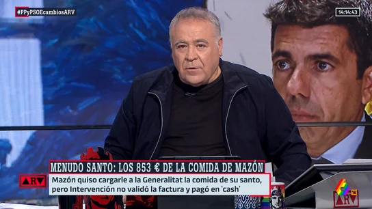 Ferreras reacciona a las explicaciones de Mazón sobre la comida de su santo: "Vaya caradura" Ferreras reacciona a las explicaciones de Mazón sobre la comida de su santo: "Vaya caradura"
