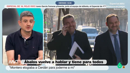 Alfonso Pérez Medina reacciona a las últimas declaraciones de Ábalos: "Está admitiendo que Santos Cerdán era el jefe" Más Vale Tarde analiza las últimas declaraciones de José Luis Ábalos en las que habla del momento en el que Santos Cerdán le pidió el acta de diputado y el enfado que le provocó que le sustituyera en la Secretaría de Organización del PSOE.