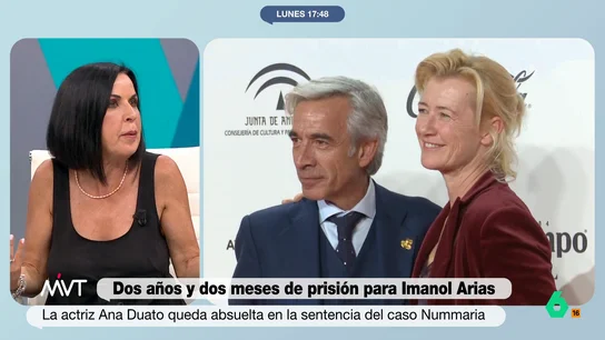 Bea de Vicente valora las sentencias de Imanol Arias y Ana Duato: "Que te condenen a dos años no te exime de ingresar en prisión" Bea de Vicente valora las sentencias de Imanol Arias y Ana Duato: "Que te condenen a dos años no te exime de ingresar en prisión"