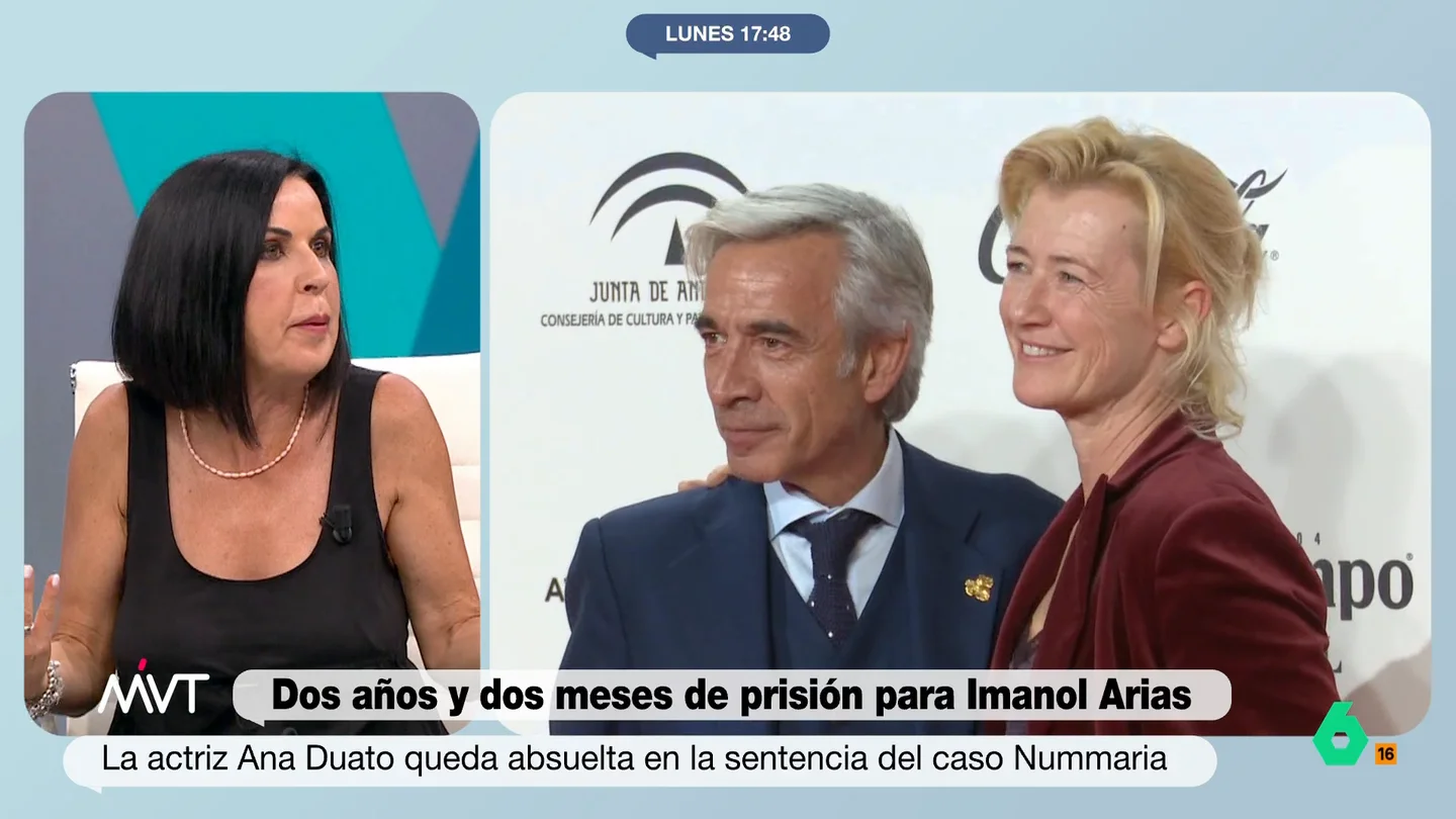 Bea de Vicente valora las sentencias de Imanol Arias y Ana Duato: "Que te condenen a dos años no te exime de ingresar en prisión" Bea de Vicente valora las sentencias de Imanol Arias y Ana Duato: "Que te condenen a dos años no te exime de ingresar en prisión"