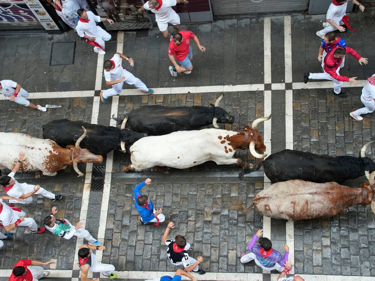 Así ha sido el primer encierro de San Fermín 2025: toros muy rápidos,  varias caídas y 6 heridos