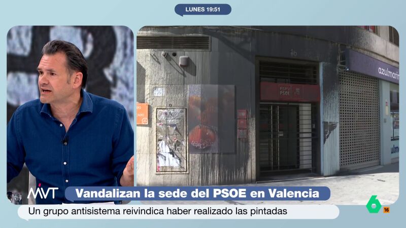Iñaki López, tajante tras la vandalización de la sede del PSOE valenciano: "Esto nos retrotrae a la kale borroka"