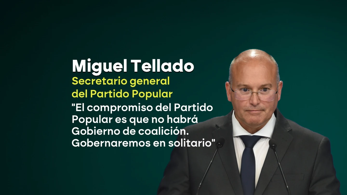 Miguel Tellado asegura que el PP no gobernará en coalición con Vox Miguel Tellado asegura que el PP no gobernará en coalición con Vox
