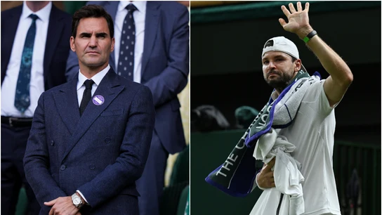 Roger Federer y Grigor Dimitrov Roger Federer y Grigor Dimitrov