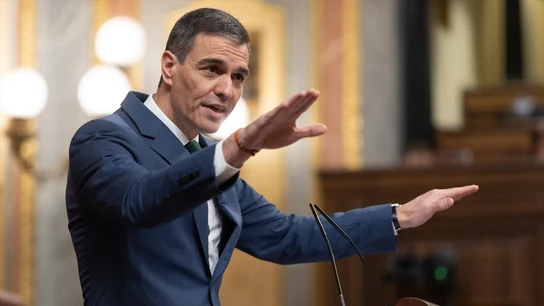 El presidente del Gobierno, Pedro Sánchez, interviene durante una sesión plenaria en el Congreso de los Diputados. El presidente del Gobierno, Pedro Sánchez, interviene durante una sesión plenaria en el Congreso de los Diputados.