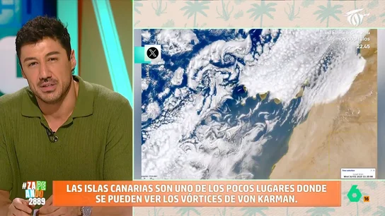 Francisco Cacho se pone 'sexy' para explicar qué son los vórtices de Von Karman, el fenómeno inusual que se da en Canarias En solo un puñado de lugares del mundo, entre ellos Canarias, se produce un fenómeno meteorológico conocido como los vórtices de Von Karman. Francisco Cacho explica en qué consisten con un tono de lo más sugerente.