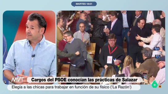 Iñaki López, sobre el caso de Paco Salazar: "No hay que recriminar a las mujeres que no denuncian" Parece ser que muchas personas del PSOE conocían el comportamiento que tenía Salazar con las mujeres que trabajaban con él. "El comportamiento de Salazar era poco sano y hacía comentarios muy soeces", explica la periodista Esther Redondo.