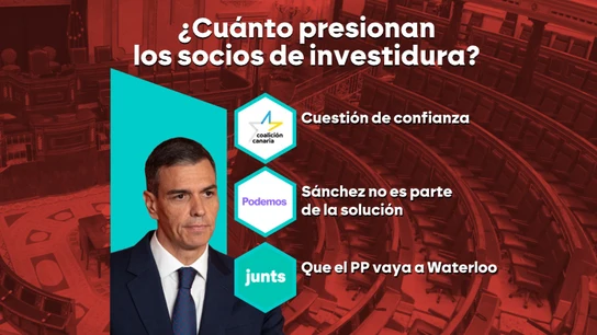 La presión a Sánchez de Coalición Canarias, Podemos y Junts. La presión a Sánchez de Coalición Canarias, Podemos y Junts.