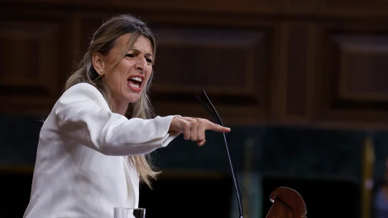 Yolanda Díaz, en el pleno del Congreso en el que Sánchez ha anunciado su plan anticorrupción Yolanda Díaz, en el pleno del Congreso en el que Sánchez ha anunciado su plan anticorrupción