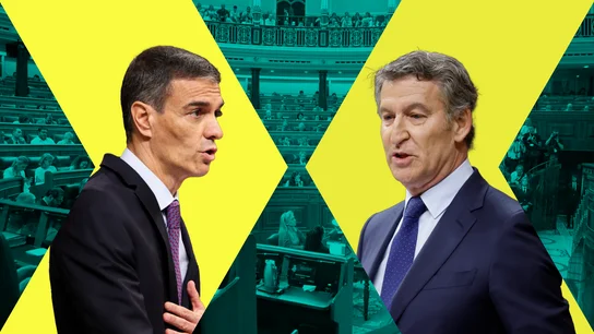 Pedro Sánchez y Alberto Núñez Feijóo. Pedro Sánchez y Alberto Núñez Feijóo.