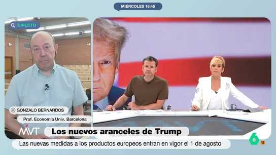 Gonzalo Bernardos, sobre los aranceles de Trump: "Recomendaría a Von der Leyen que no ceda" Gonzalo Bernardos, sobre los aranceles de Trump: "Recomendaría a Von der Leyen que no ceda"