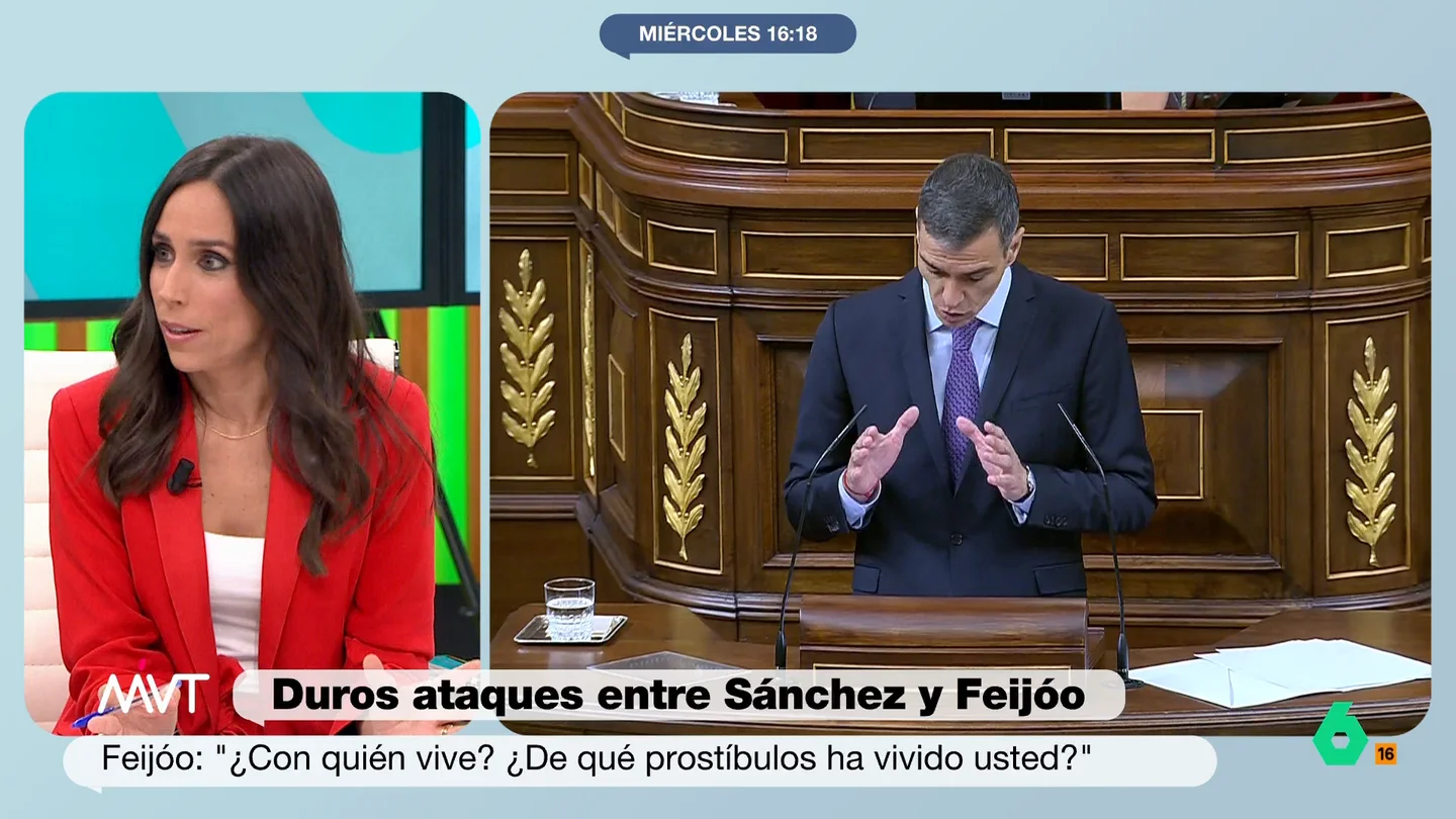 PIlar Velasco, sobre las palabras de Feijóo a Sánchez: "Ha sido un discurso sucio y traspasa una frontera desconocida" La periodista indica que se ha citado muchas veces durante las sesiones de control del Congreso de los diputados la relación del líder popular con el narcotraficante Marcial Dorado.