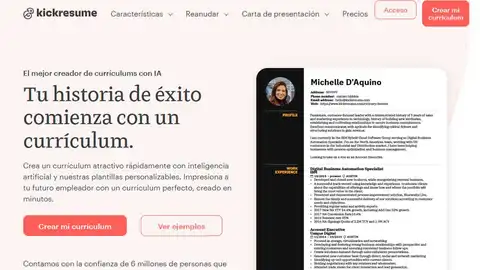 Así es la de web de kickresume Así es la de web de kickresume