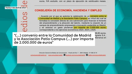 Apenas un mes después es esa asociación la que recibe a dedo una jugosa subvención de dos millones de euros. Apenas un mes después es esa asociación la que recibe a dedo una jugosa subvención de dos millones de euros.