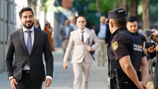 Alvise, a su llegada al Tribunal Supremo este viernes. Alvise, a su llegada al Tribunal Supremo este viernes.