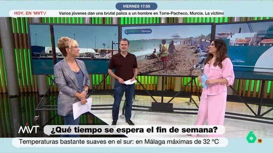 Iñaki López desvela cómo evita que en la playa la sombrilla salga volando: "Siempre dejo a un niño sujetándola" Más Vale Tarde conecta con Málaga donde están disfrutando de temperaturas suaves aunque, como señala David Molero, la playa tiene bandera amarilla por culpa del viento. "Hemos visto volar varias sombrillas", ha contado el reportero.