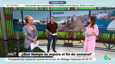 Iñaki López desvela cómo evita que en la playa la sombrilla salga volando: "Siempre dejo a un niño sujetándola" Más Vale Tarde conecta con Málaga donde están disfrutando de temperaturas suaves aunque, como señala David Molero, la playa tiene bandera amarilla por culpa del viento. "Hemos visto volar varias sombrillas", ha contado el reportero.