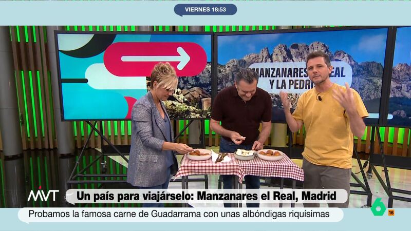 Las albóndigas de Manzanares el Real conquistan a Iñaki López y Cristina Pardo: "Son tamaño pelota de balonmano"