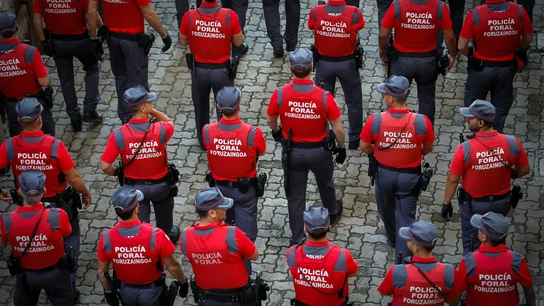 Un dispositivo de la Policía Foral de Navarra, en las fiestas de San Fermín de 2025 Un dispositivo de la Policía Foral de Navarra, en las fiestas de San Fermín de 2025