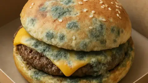 Ejemplo de hamburguesa en mal estado Ejemplo de hamburguesa en mal estado