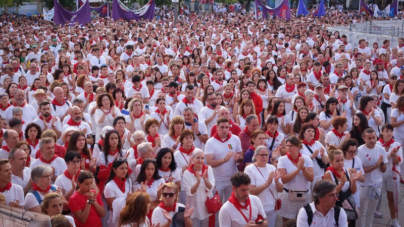 Concentración contra las agresiones sexistas durante las fiestas de San Fermín de 2025
