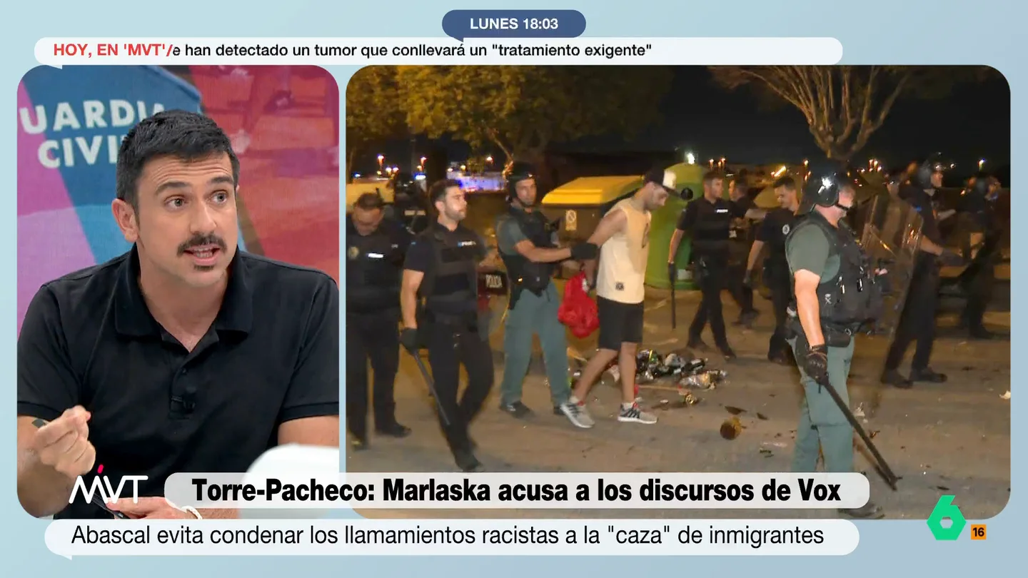Ramón Espinar carga contra Santiago Abascal y el discurso de Vox: "No podemos callarnos más con esta gente. Deben ir a la cárcel" Ramón Espinar carga contra Santiago Abascal y el discurso de Vox: "No podemos callarnos más con esta gente. Deben ir a la cárcel"