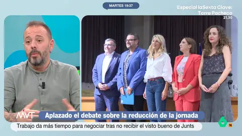 Antonio Maestre, tras aplazarse el debate sobre la reducción de jornada: "No tengo ninguna confianza en que salga adelante" Antonio Maestre asegura que la decisión de aplazar el debate en el Congreso sobre la reducción de la jornada laboral "pone al Gobierno en su sitio sobre cuál es la realidad parlamentaria" donde, recuerda, "la mayoría no es progresista".
