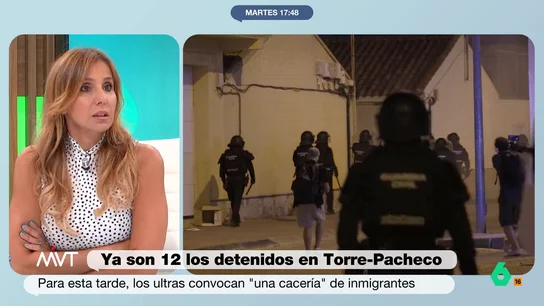 Carmen Morodo, sobre los disturbios en Torre-Pacheco: "Me preocupan las consecuencias que todo esto puedan dejar en la localidad" Carmen Morodo reflexiona en este vídeo de Más Vale Tarde sobre las consecuencias para la convivencia en Torre-Pacheco una vez pasen los disturbios racistas convocados por la extrema derecha.