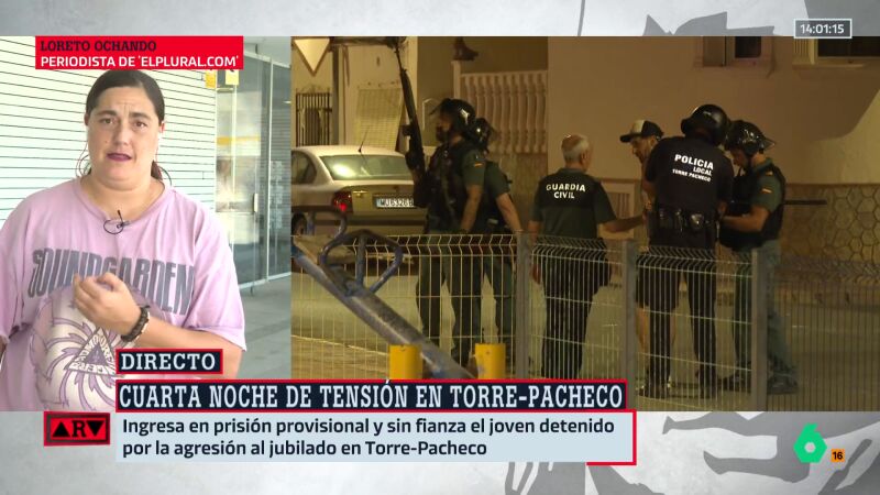  Loreto Ochando desde Torre-Pacheco: "Ayer había 50 niños protestando que gente que no es de allí ha venido y ha destrozado el negocio de su vecino"