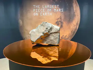 Imagen del meteorito más grande de Marte expuesto en la casa de subastas de Sotheby's en Nueva York Imagen del meteorito más grande de Marte expuesto en la casa de subastas de Sotheby's en Nueva York