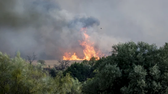 Imagen del incendio en Méntrida, Toledo. Imagen del incendio en Méntrida, Toledo.