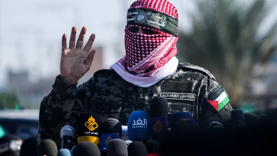El líder de las Brigadas al Qasam, el brazo armado de Hamás, Abu Obeida El líder de las Brigadas al Qasam, el brazo armado de Hamás, Abu Obeida