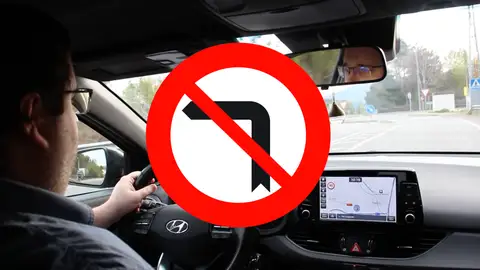 Señal giro a la izquierda prohibido Señal giro a la izquierda prohibido