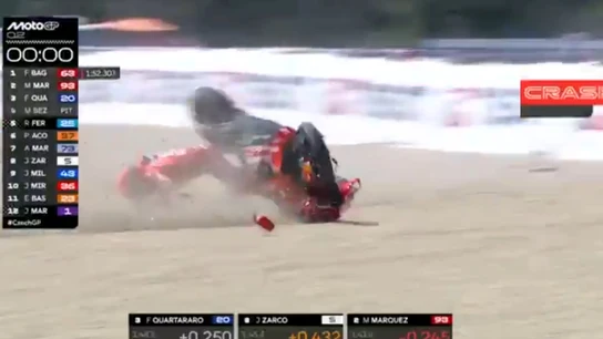 Márquez se cae en Brno Márquez se cae en Brno