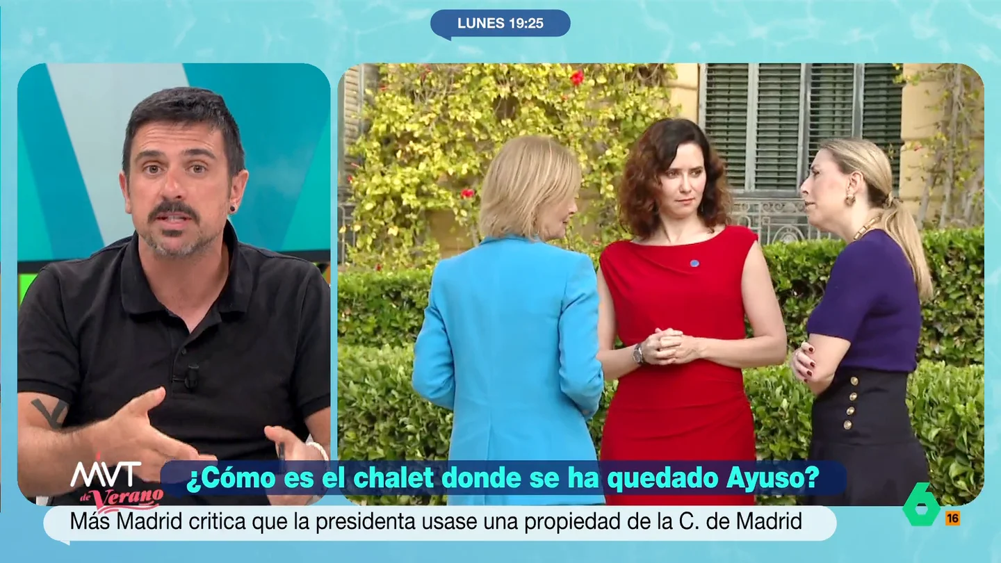 Espinar ironiza con la estancia de Ayuso en un chalet propiedad de la Comunidad de Madrid: "A ver si va a tener alma de okupa" Espinar ironiza con la estancia de Ayuso en un chalet propiedad de la Comunidad de Madrid: "A ver si va a tener alma de okupa"