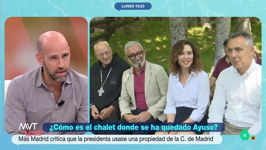 Gonzalo Miró y el "cinismo" de Ayuso: "Cada vez que crítica a alguien es porque está haciendo exactamente lo mismo o peor" Gonzalo Miró opina sobre la polémica del fin de semana de Ayuso en un chalet de la Comunidad de Madrid y afirma que, si "nada le ha pasado factura" en su gestión, "¿por qué no iba a gastarse 4 millones en un sitio para ir de vacaciones?".