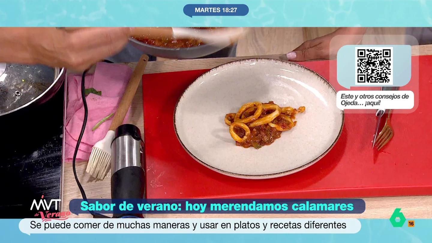 Un plato de calamares con verdura sano y rico para preparar con Pablo Ojeda El calamar es un ingrediente estupendo y muy socorrido: en no mucho tiempo, Pablo Ojeda te enseña a preparar un delicioso plato de este marisco con verduras para chuparse los dedos.