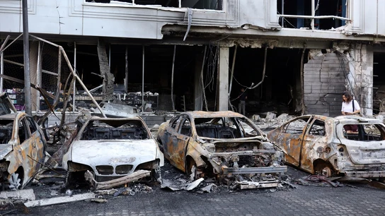 Imagen de la destrucción en Kyiv tras un ataque nocturno de Rusia Imagen de la destrucción en Kyiv tras un ataque nocturno de Rusia