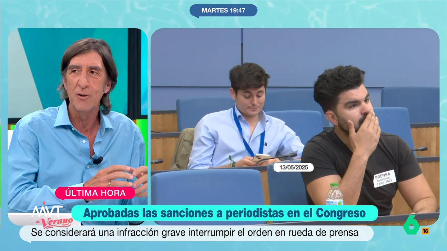 La reflexión de Benjamín Prado sobre los ultras agitadores en el Congreso: "Son un insulto para los periodistas de verdad" Benjamín Prado reflexiona en este vídeo sobre los pseudoperiodistas que acosan a periodistas y políticos, tras aprobarse la reforma del reglamento del Congreso que contempla sanciones si no se cumplen unas normas de comportamiento.