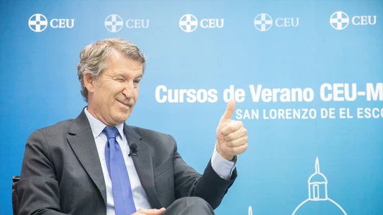 El presidente del Partido Popular, Alberto Núñez Feijóo, participa en un coloquio dentro de los cursos de verano de la Universidad CEU San Pablo. El presidente del Partido Popular, Alberto Núñez Feijóo, participa en un coloquio dentro de los cursos de verano de la Universidad CEU San Pablo.