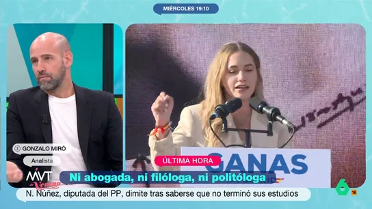 Gonzalo Miró, sobre la dimisión de Noelia Núñez: "No es una cuestión de honestidad, te han pillado con el carrito de los helados" Gonzalo Miró, sobre la dimisión de Noelia Núñez: "No es una cuestión de honestidad, te han pillado con el carrito de los helados"