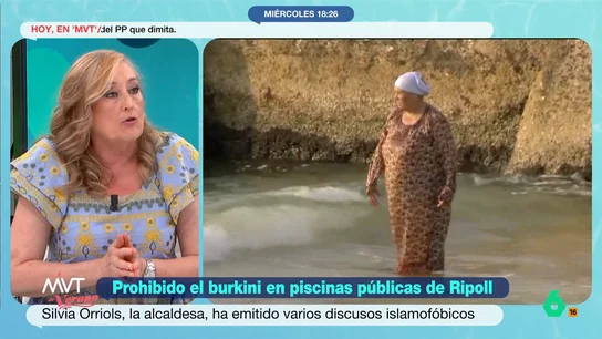 Elisa Beni, sobre la prohibición del burkini en las piscinas de Ripoll: "Lo hacen por la presión que ejerce la religión islámica sobre ellas" Elisa Beni, sobre la prohibición del burkini en las piscinas de Ripoll: "Lo hacen por la presión que ejerce la religión islámica sobre ellas"