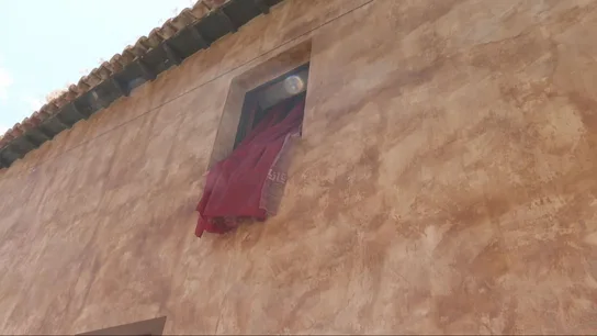 Ventana desde que se tiraron los menores por el fuego en Uceda, Guadalajara Ventana desde que se tiraron los menores por el fuego en Uceda, Guadalajara