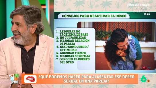 De la sexofilia a "agendar un tiempo": los consejos de Arun Mansukhani para alimentar el deseo sexual en la pareja "Posiblemente el mejor afrodisíaco en una relación a largo plazo es una buena relación de pareja", afirma el psicólogo Arun Masukhani, que en este vídeo comparte algunos consejos para las parejas para recuperar el deseo sexual perdido.