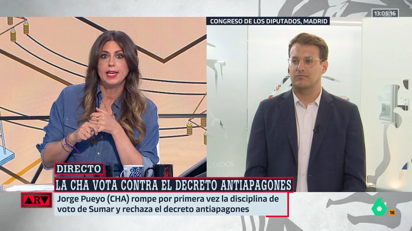 Jorge Pueyo rechaza que se plantee su salida de Sumar tras romper la disciplina de voto en el decreto antiapagones: "Renovables sí, pero no así" Jorge Pueyo rechaza que se plantee su salida de Sumar tras romper la disciplina de voto en el decreto antiapagones: "Renovables sí, pero no así"