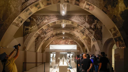 Pinturas murales del Monasterio de Sijena en el Museo Nacional de Arte de Cataluña (MNAC). Pinturas murales del Monasterio de Sijena en el Museo Nacional de Arte de Cataluña (MNAC).